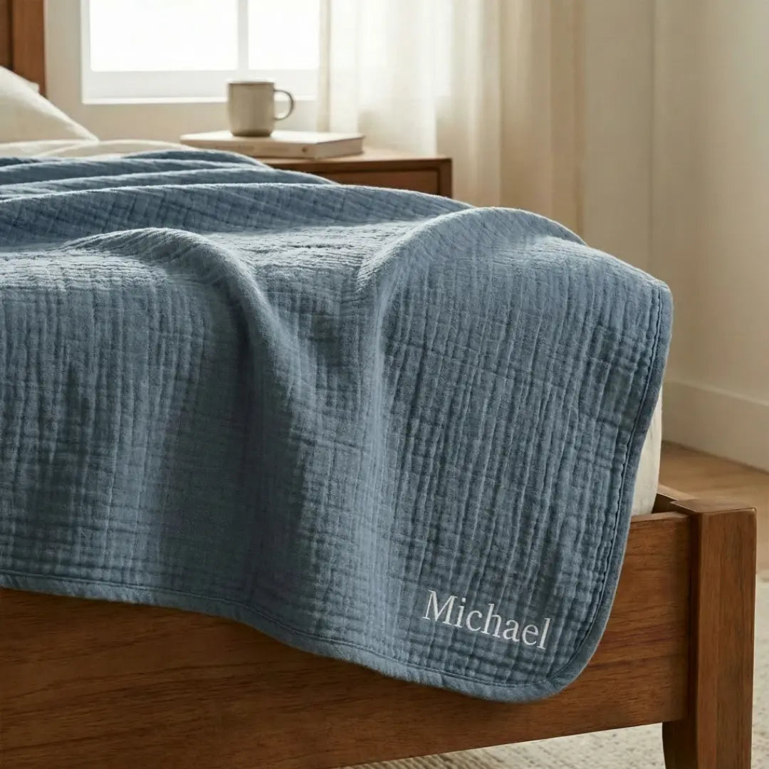 The Monogrammed Blanket - 100% Muslin Cotton